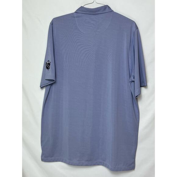 Donald Ross Men L Short Sleeve Golf Polo  Blue/White Pinstripe NWT - Picture 2 of 8